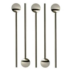 Online Dorre Tor cocktailspoon with straw 20 cm 6-pack, Stainless steel Silver-coloured