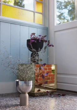 Best AYTM Torus flower pot Ø17 cm, Silver-taupe BeigeSilver-coloured