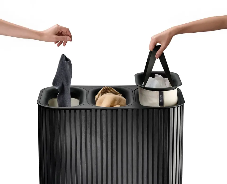Laundry Baskets^Joseph Joseph Tota Trio Luxe laundry basket 90 L, Black