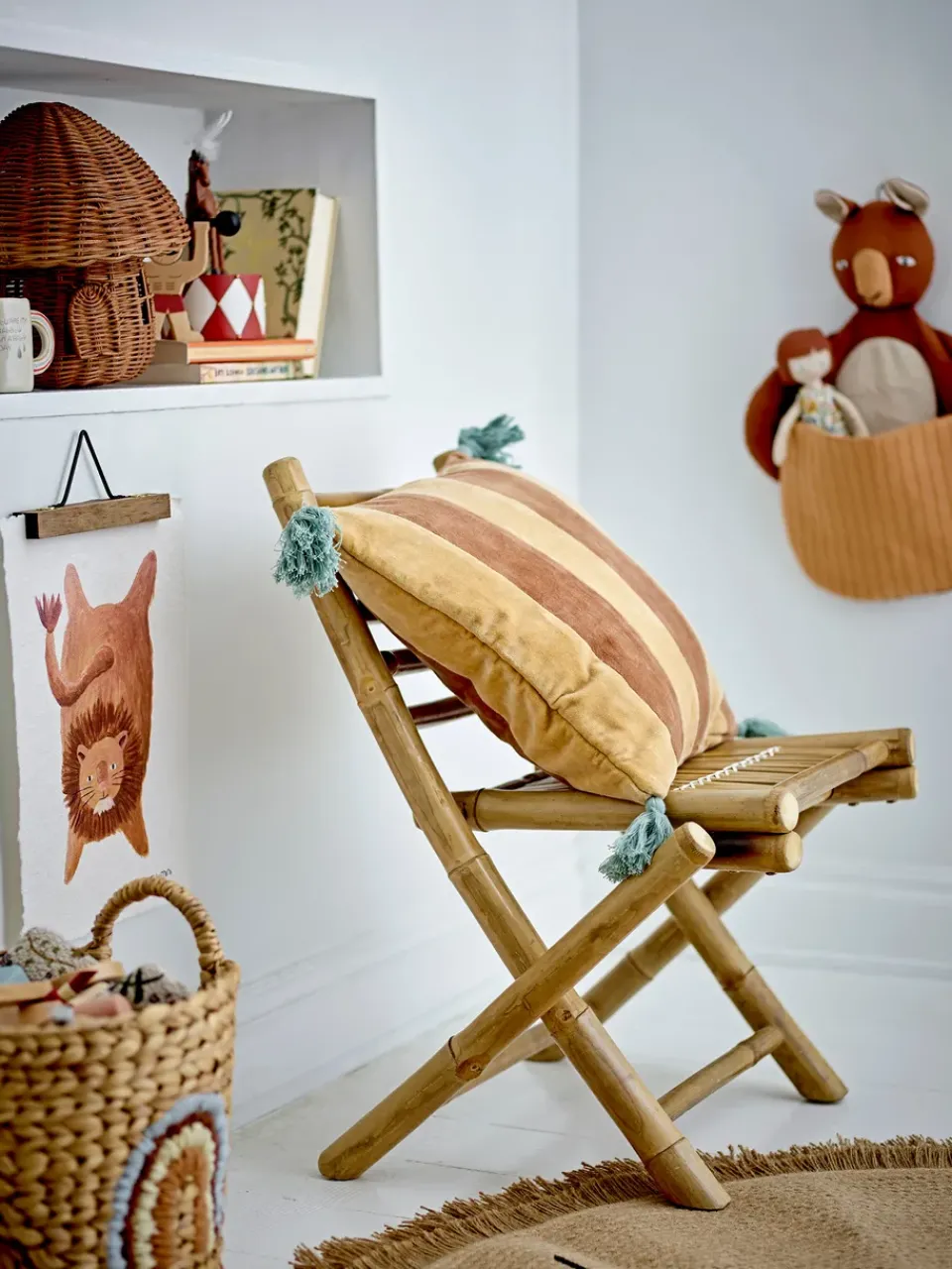 Wall Stickers^Bloomingville Toto wall mounted decoration with storage, Kangaroo BrownBeige
