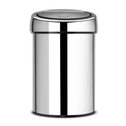 Pedal Bins|Pedal Bins^Brabantia Touch Bin waste bin 3 liters wall mounted, brilliant steel Silver-coloured