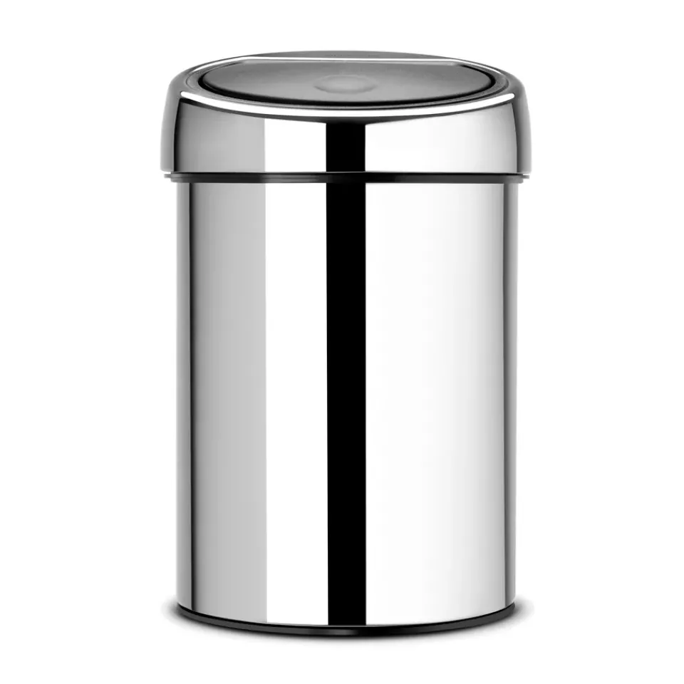 Pedal Bins|Pedal Bins^Brabantia Touch Bin waste bin 3 liters wall mounted, brilliant steel Silver-coloured