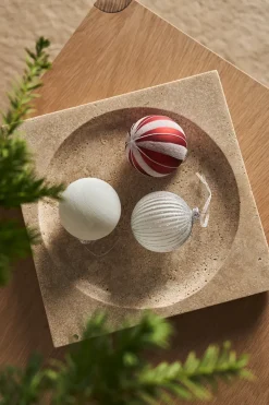 Christmas Decorations^Scandi Living Tradition baubles 6-pack, /white Red