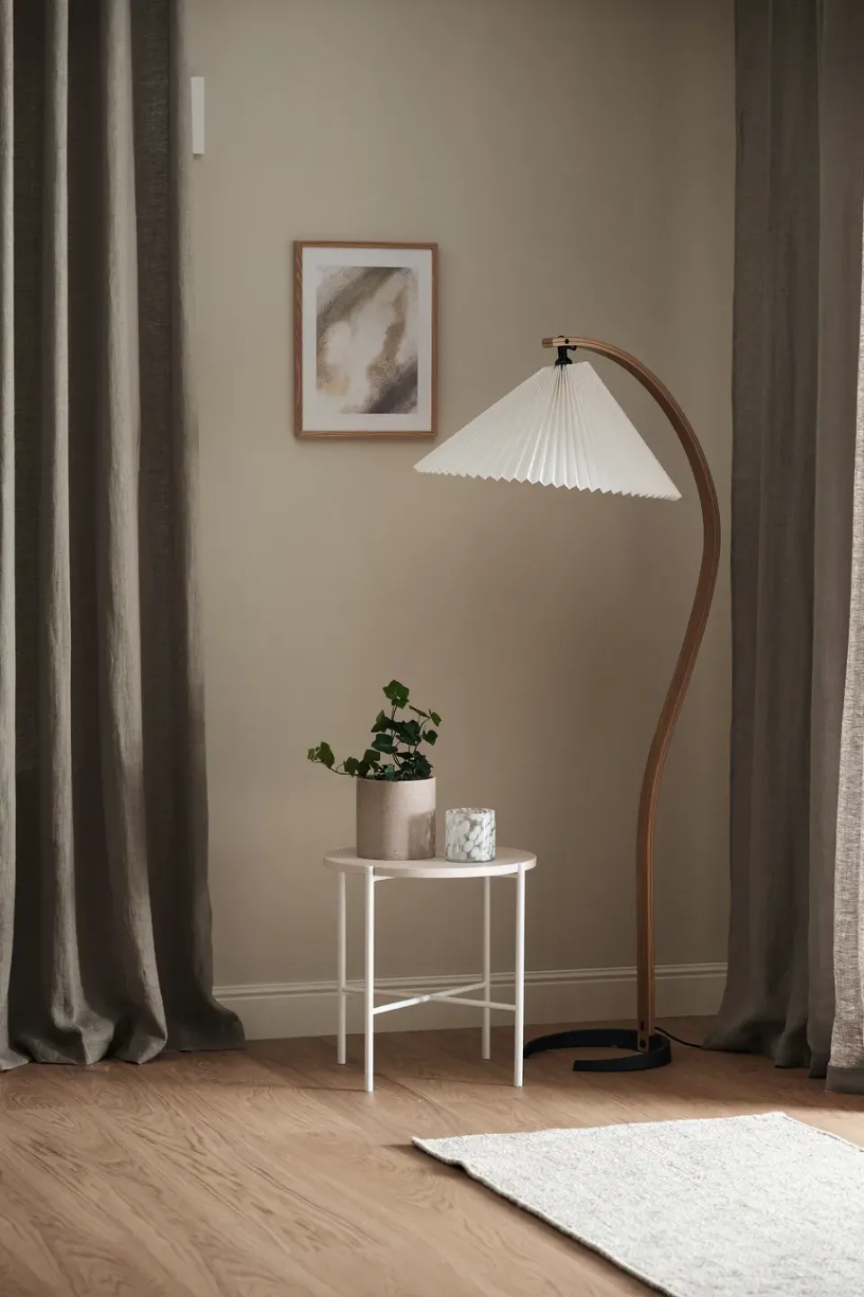 Discount Scandi Living Tranquility curtain with multiband 139x250 cm, Sand Beige
