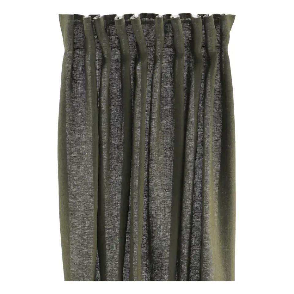 Curtains^Scandi Living Tranquility curtain with multiband 139x250 cm, Forest Green