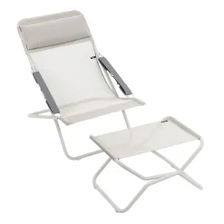 Seating^Lafuma Transabed Batyline sun lounger, Seigle II Beige