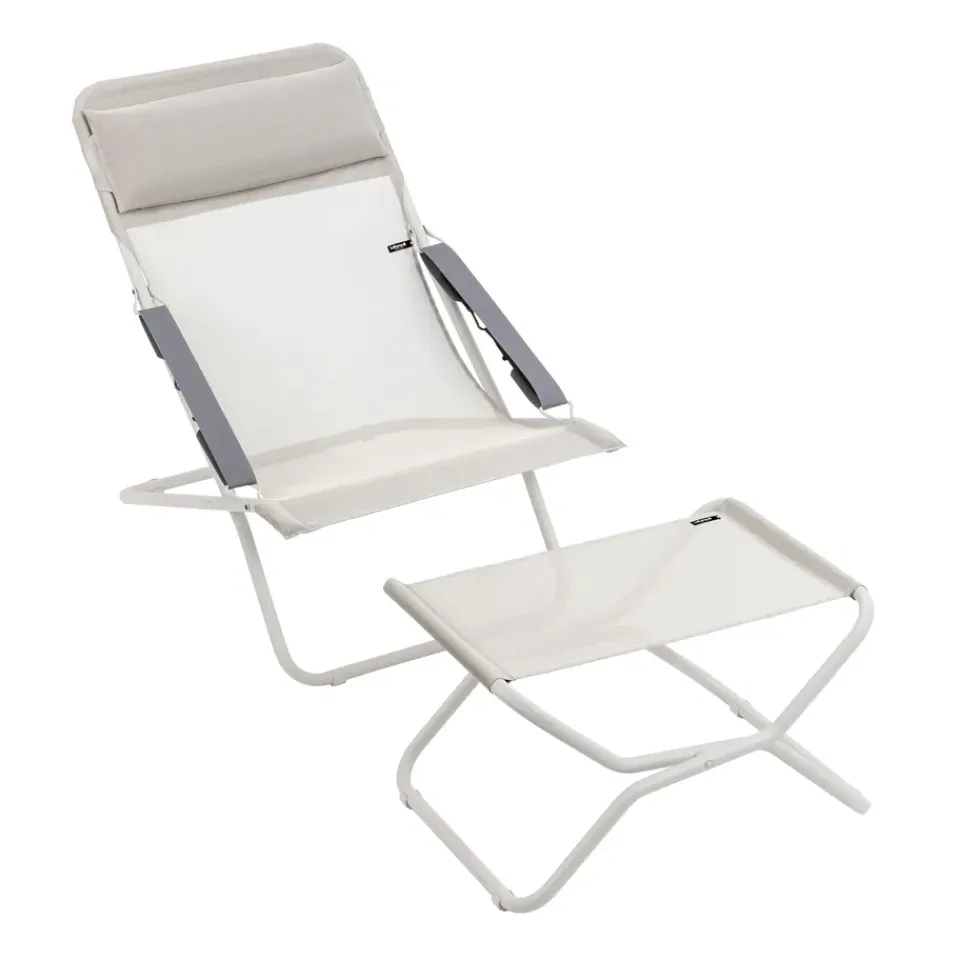 Seating^Lafuma Transabed Batyline sun lounger, Seigle II Beige