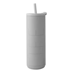 Design Letters Travel Life thermos with straw 50 cl, Light Grey