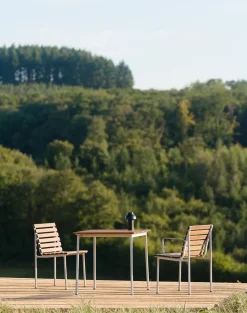 Clearance HAY Traverse dining table, Oiled ash, 75 cm Brown