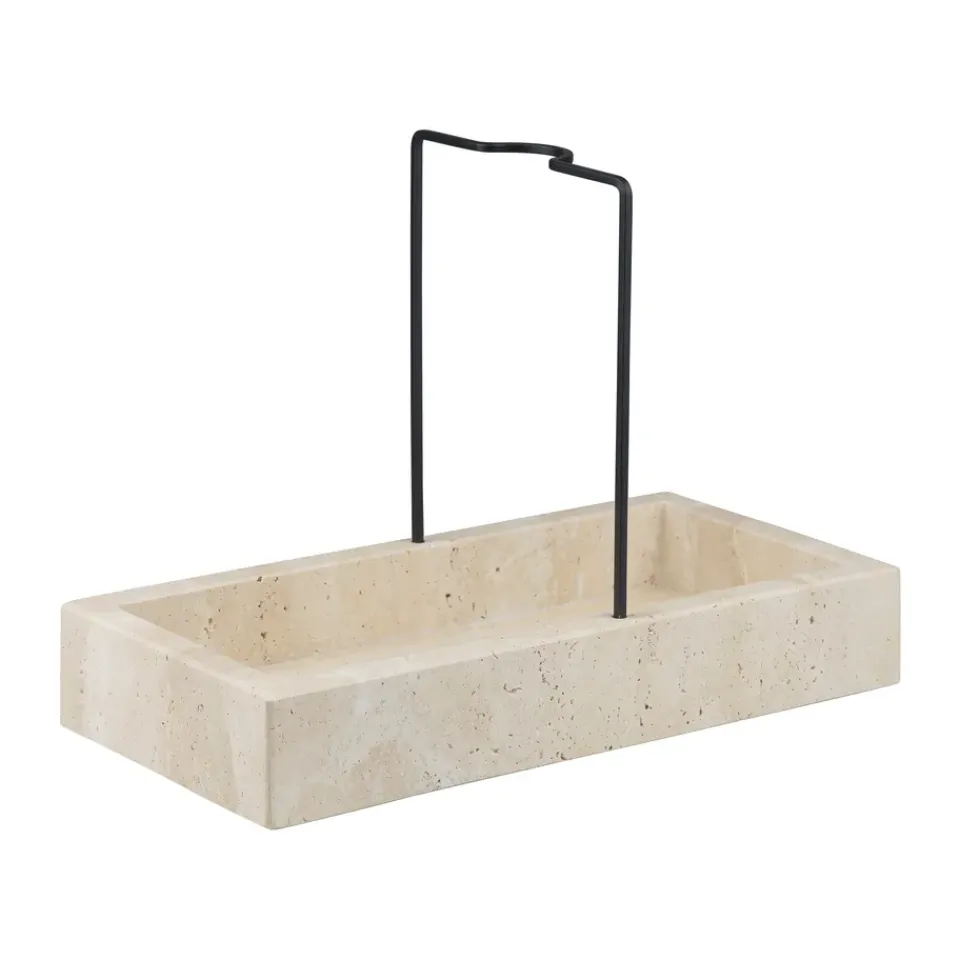 Other Washing & Cleaning Accessories^Mette Ditmer Travertine countertop organizer 12x23.5 cm, Linen Beige
