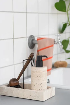 Other Washing & Cleaning Accessories^Mette Ditmer Travertine countertop organizer 12x23.5 cm, Linen Beige