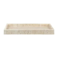 Clearance Mette Ditmer Travertine decorative tray 16x31 cm, Linen Beige