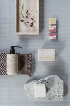 New Mette Ditmer Travertine toothbrush holder 10 cm, Linen Beige