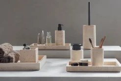 New Mette Ditmer Travertine toothbrush holder 10 cm, Linen Beige