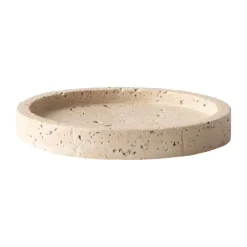 Clearance Tell Me More Travertine tray, Ø15 cm Beige