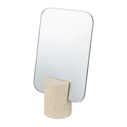 Discount Mette Ditmer Travertine vanity mirror, Linen Beige