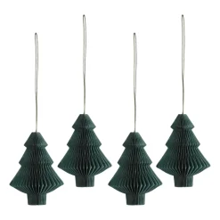 Christmas Decorations^Scandi Living Tree baubles 4-pack, Forest Green
