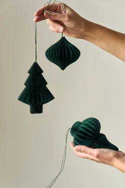 Christmas Decorations^Scandi Living Tree baubles 4-pack, Forest Green