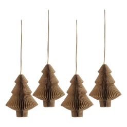 Clearance Scandi Living Tree baubles 4-pack, Natural Beige