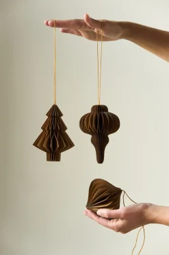 Clearance Scandi Living Tree baubles 4-pack, Natural Beige