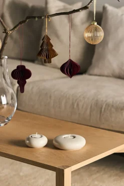 Clearance Scandi Living Tree baubles 4-pack, Natural Beige
