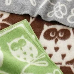 Baby Blankets^Klippan Yllefabrik Tree Owl wool blanket, light Grey