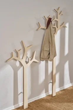 Clothes Racks, Coat Stands & Hangers|Clothes Racks, Coat Stands & Hangers^Swedese Tree wall wall-mounted coat rack Special Edition 194 cm, White pigmented pine Brown