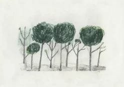 Posters^Fine Little Day Trees poster 50x70 cm, Black- off white GreyGreenWhite