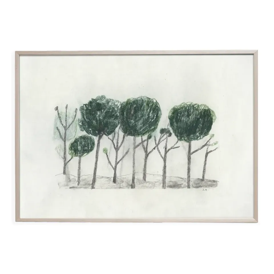 Posters^Fine Little Day Trees poster 50x70 cm, Black- off white GreyGreenWhite