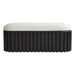 Benches^101 Copenhagen Tribu bench linen, Coffee-white chalk BrownBlack