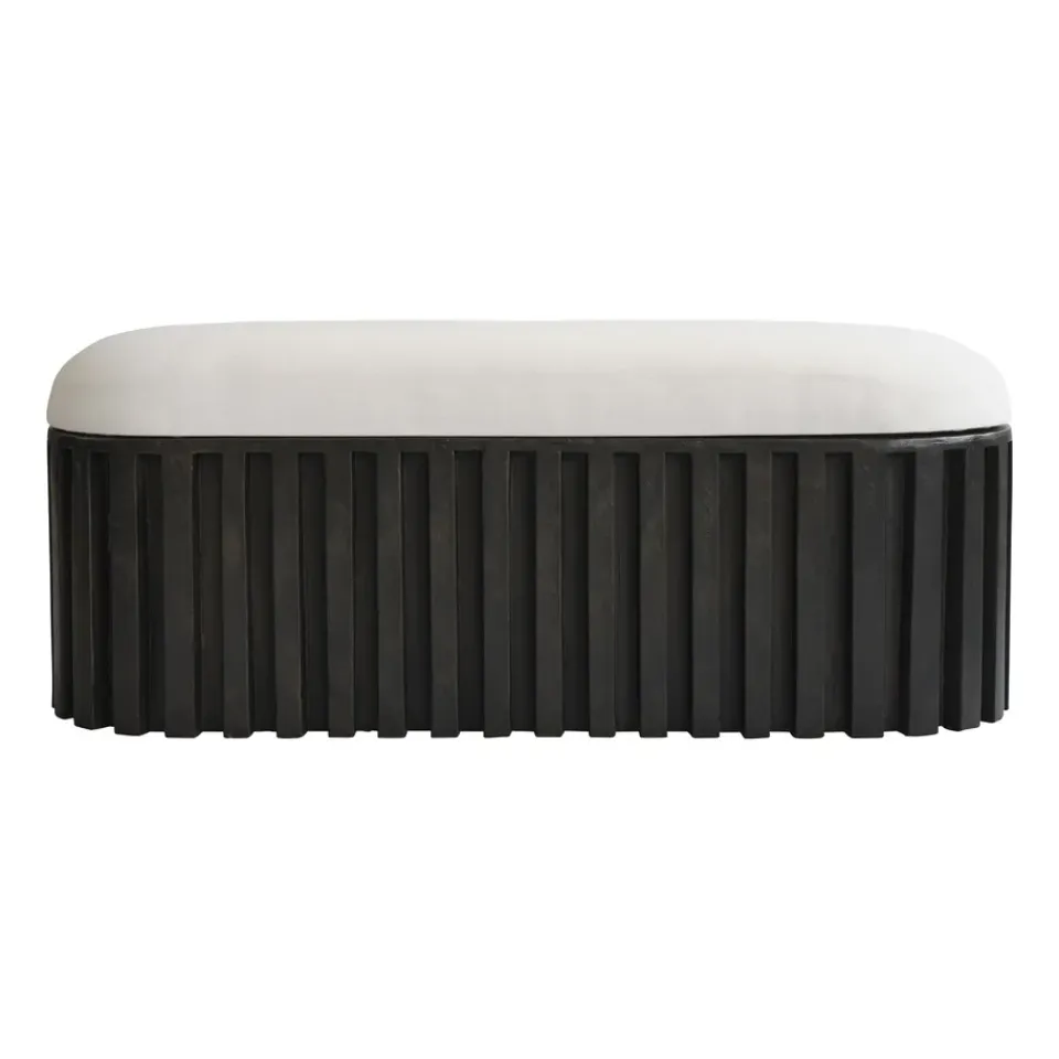 Benches^101 Copenhagen Tribu bench linen, Coffee-white chalk BrownBlack