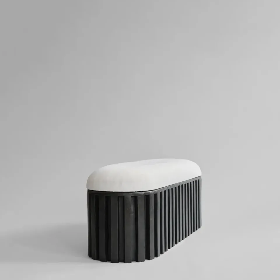Benches^101 Copenhagen Tribu bench linen, Coffee-white chalk BrownBlack