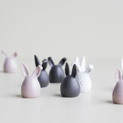 Easter Decorations^DBKD Triplets easter rabbit 3-pack, dot White