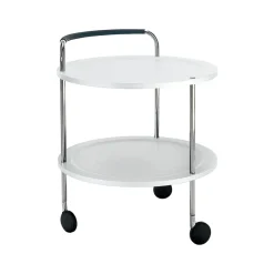 Serving Trolleys^SMD Design Trolley Round basic serving trolley, , chrome frame White