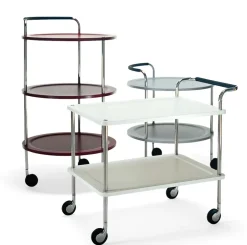 Serving Trolleys^SMD Design Trolley Round basic serving trolley, , chrome frame White