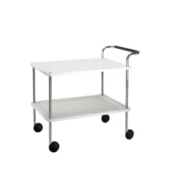 Clearance SMD Design Trolley Square serving trolley, , chrome frame White