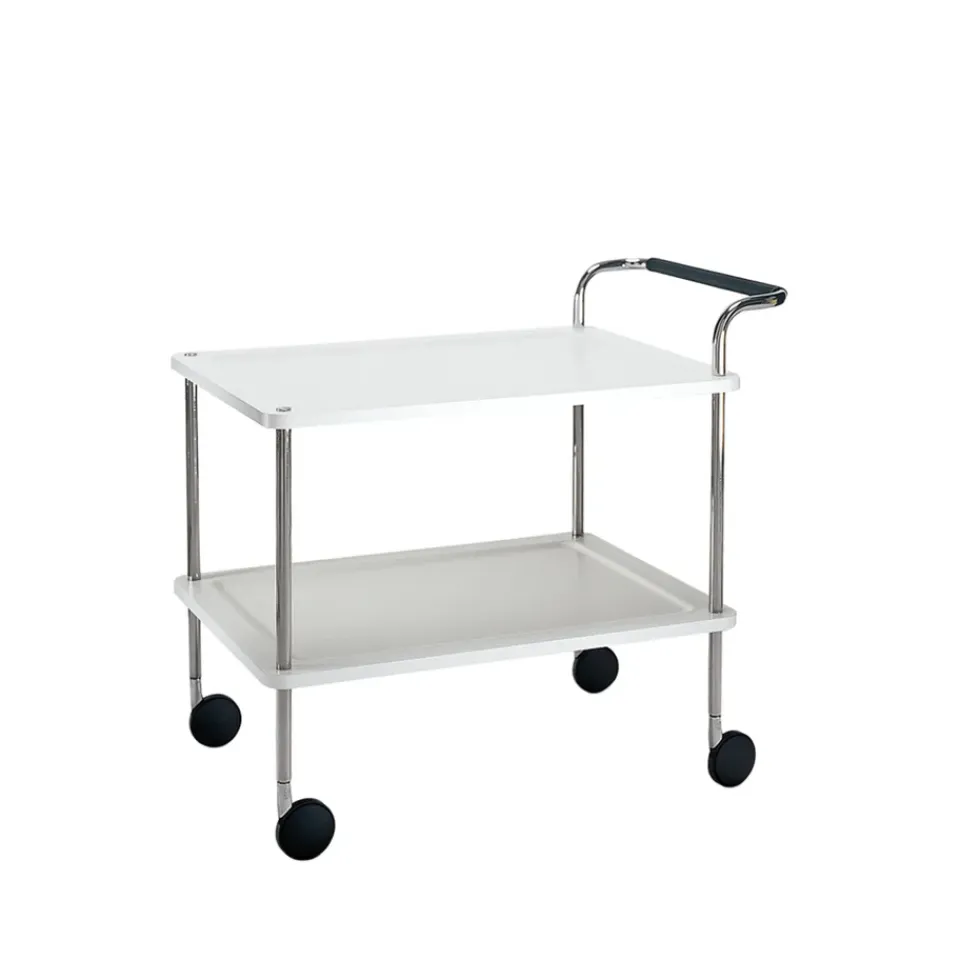 Clearance SMD Design Trolley Square serving trolley, , chrome frame White