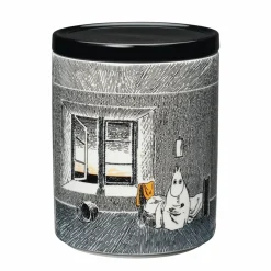 New Moomin Arabia True to it's origins Moomin jar, 1.2 l GreyBlack