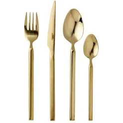 Broste Copenhagen Tvis cutlery set 16 pieces, gold Gold-coloured