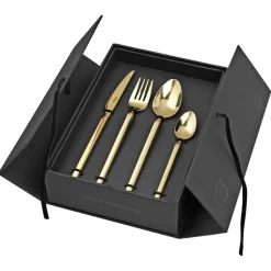 Broste Copenhagen Tvis cutlery set 16 pieces, gold Gold-coloured