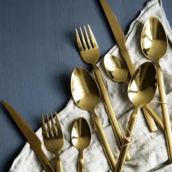 Broste Copenhagen Tvis cutlery set 16 pieces, gold Gold-coloured