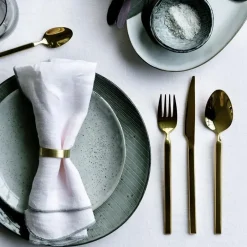 Broste Copenhagen Tvis cutlery set 16 pieces, gold Gold-coloured