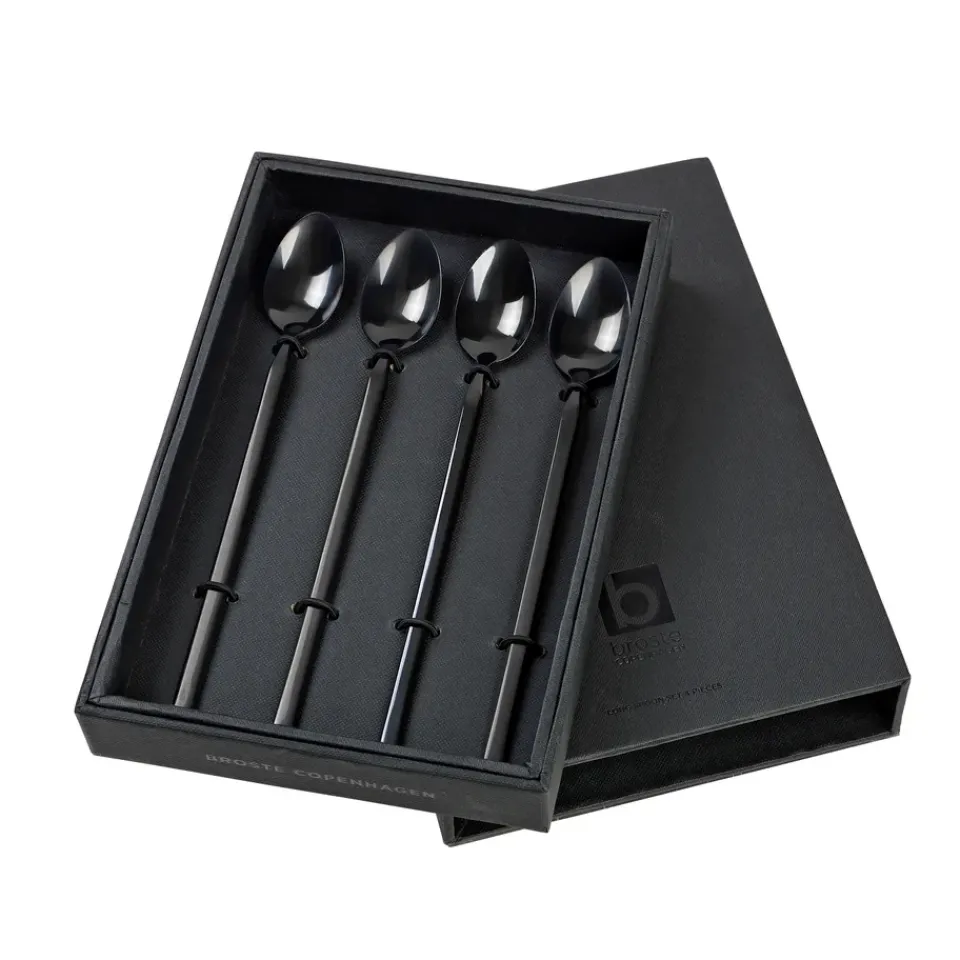 Tea & Coffee Spoons^Broste Copenhagen Tvis long spoons 4-pack, Black