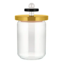 New Alessi Twergi storage jar 1 L, Yellow WhiteBlackYellow