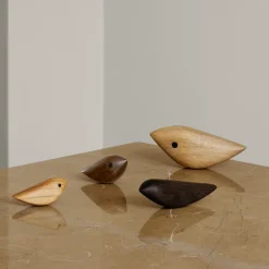 Wooden Figures^Warm Nordic Twirling Bird decoration S, Teak Brown