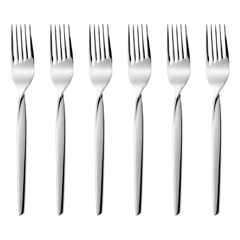 Dessert Cutlery^Gense Twist cake fork 6-pack, Stainless steel Silver-coloured
