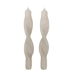New Broste Copenhagen Twist twisted candles twisted candle 23 cm 2-pack, Rainy day Grey