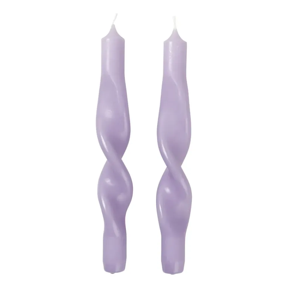 Online Broste Copenhagen Twist twisted candles twisted candle 23 cm 2-pack, Orchid light Purple