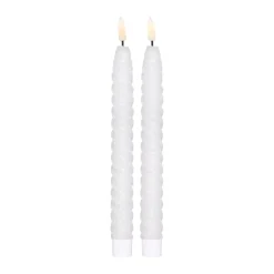 Led-Candles^Scandi Essentials Twisted LED-candle 25 cm 2-pack, White