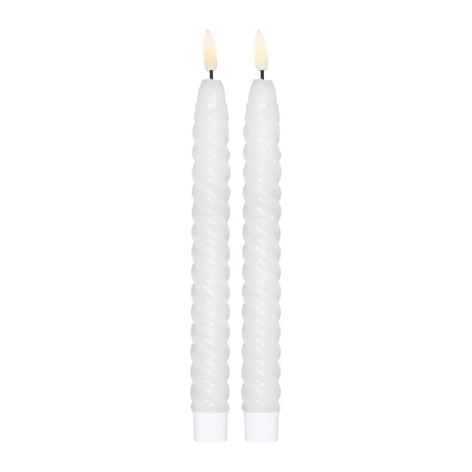 Led-Candles^Scandi Essentials Twisted LED-candle 25 cm 2-pack, White